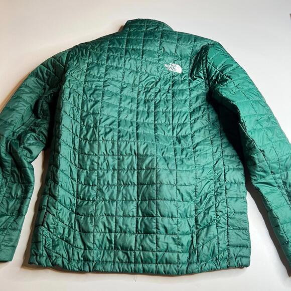 The North Face Green Quilted Jacket Mens Medium Full Zip Lightweight Coat - Picture 8 of 9